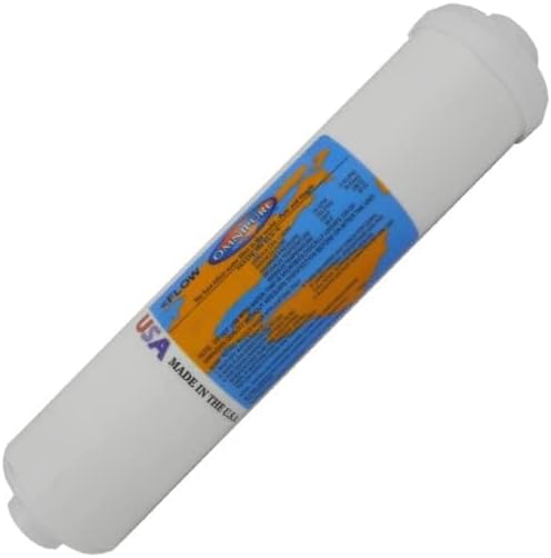 IPW Industries, Inc. - Omnipure (K5586-CC) - 10" x 2.5" GAC with Phosphate Inline Filter with 3/8" NPT for Ice Maker & Refrigerator Water Line Filter