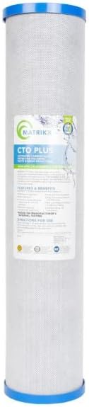 IPW Industries Inc. - KX - 01-450-20-CTO Plus Carbon Water Filter - 1 Micron Chlorine, Chloramine, PFAS & VOC Reduction Filter Cartridge - 20" x 4.5"