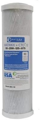 MatriKX-32-250-10 9.75"x2.75" CTO Carbon Block Chlorine Reduction 5 Micron Filter
