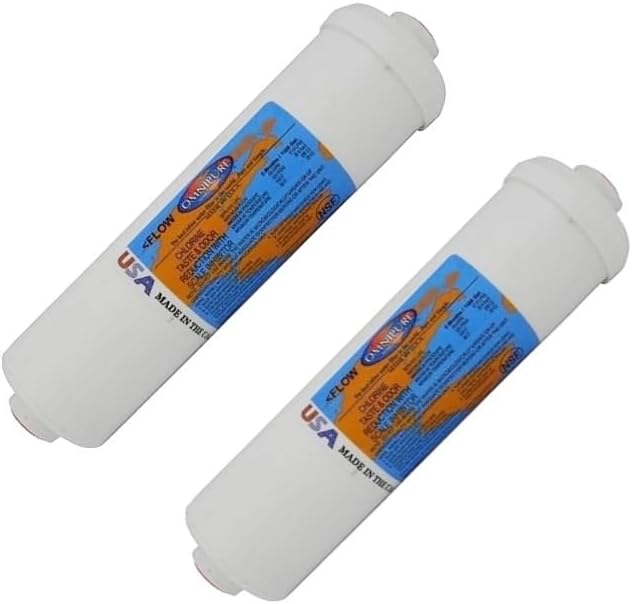 IPW Industries Inc. - Omnipure (K5586-CC) - 10" x 2.5" GAC with Phosphate Inline Filter & 3/8" NPT for Ice Maker & Refrigerator Water Filter (2-PACK)