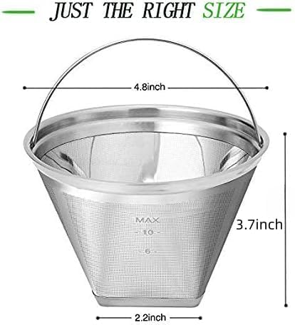 Coffee Filter 4 Cone Coffee Filter Reusable fit for Cuisenart Ninja Hamilton Beach Brewer (Not Applicable to Ninja CE251, CF200)