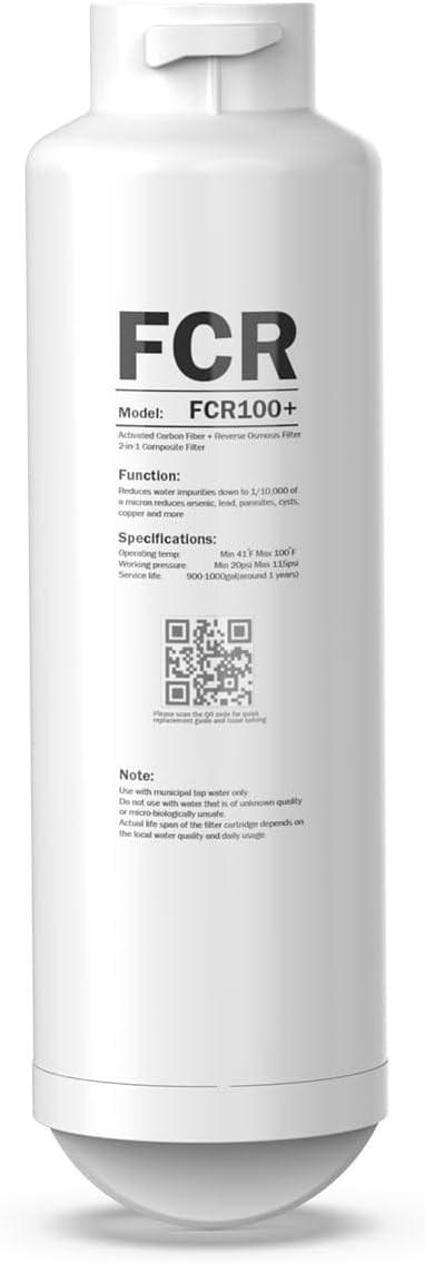 Frizzlife FCR100+ Replacement RO Membrane Filter Cartridge For WB99 Countertop Reverse Osmosis Water Filter System
