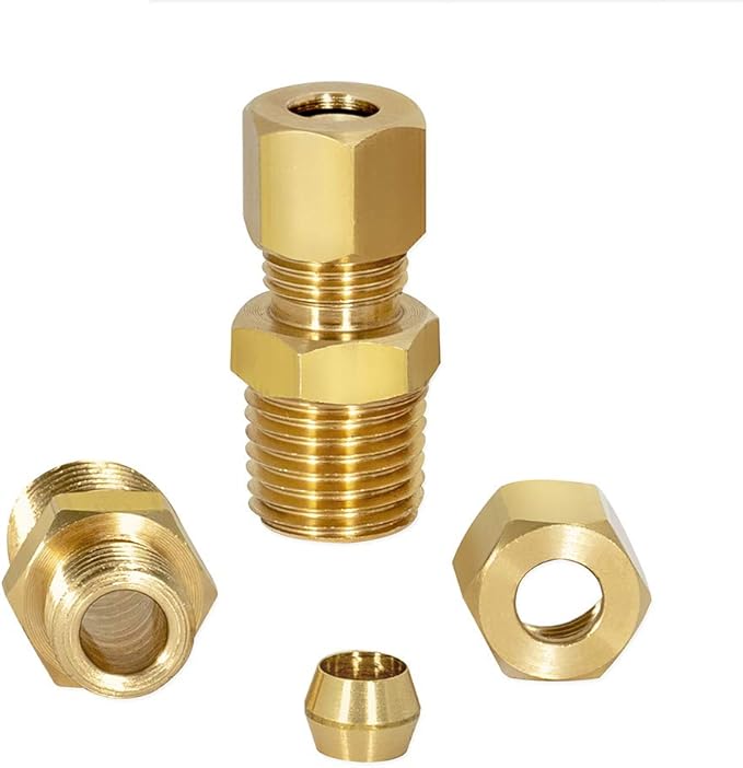 EZ-FLO 10 Inch Line Water Filter, Brass 1/4 Inch MIP x 7/16 Inch Compression Adapters, 1500 Gallon Capacity, 60458N