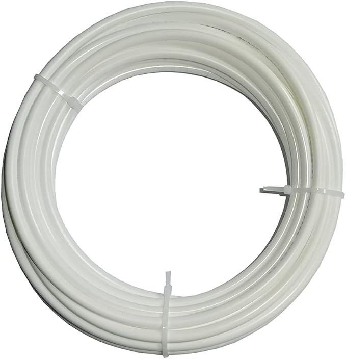 1/4 Inch Water Line, NSF Certified RO Tubing & Refrigerator Water Line - Polyethylene (PE) Flexible Tube for Ice Maker, Under Sink Filter, Reverse Osmosis System - 32.8 Ft White