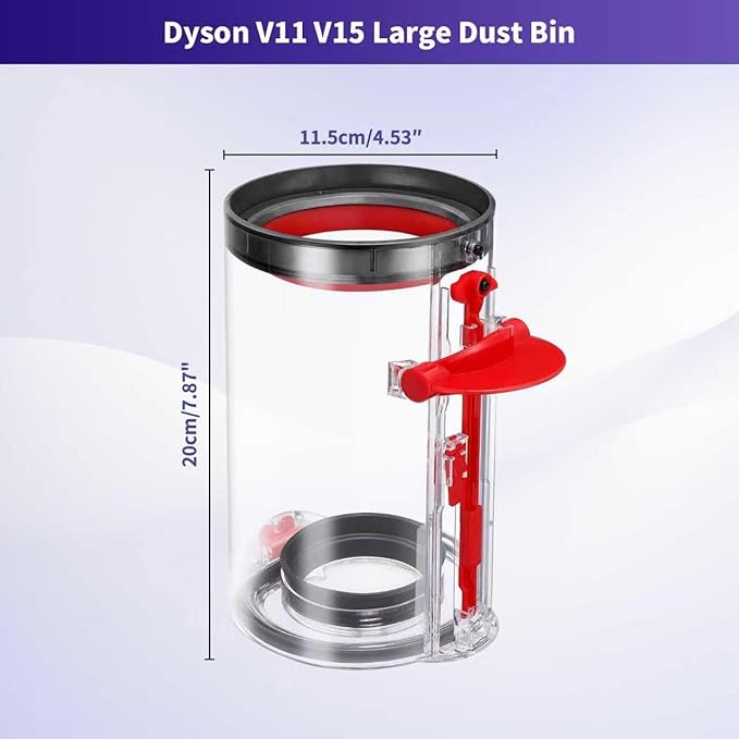 Upgraded Dust Bin Replacement Compatible With Dyson V11 V15 SV14 SV15 SV22 Vacuum Cleaner,Canister Bin for Part no.970050-01 and Part no.965443-01