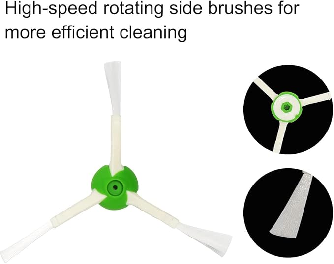 MZY LLC Replacement Parts for iRobot Roomba i7 i7+ i2 i3 i3+ i4 i4+ i6 i6+ i8 i8+/Plus j7 j7+ E5 E6 E7, I, E & J Series Vacuum Cleaner, 2 Set Rubber Brushes, 8 HEPA Filters and 8 Side Brushes