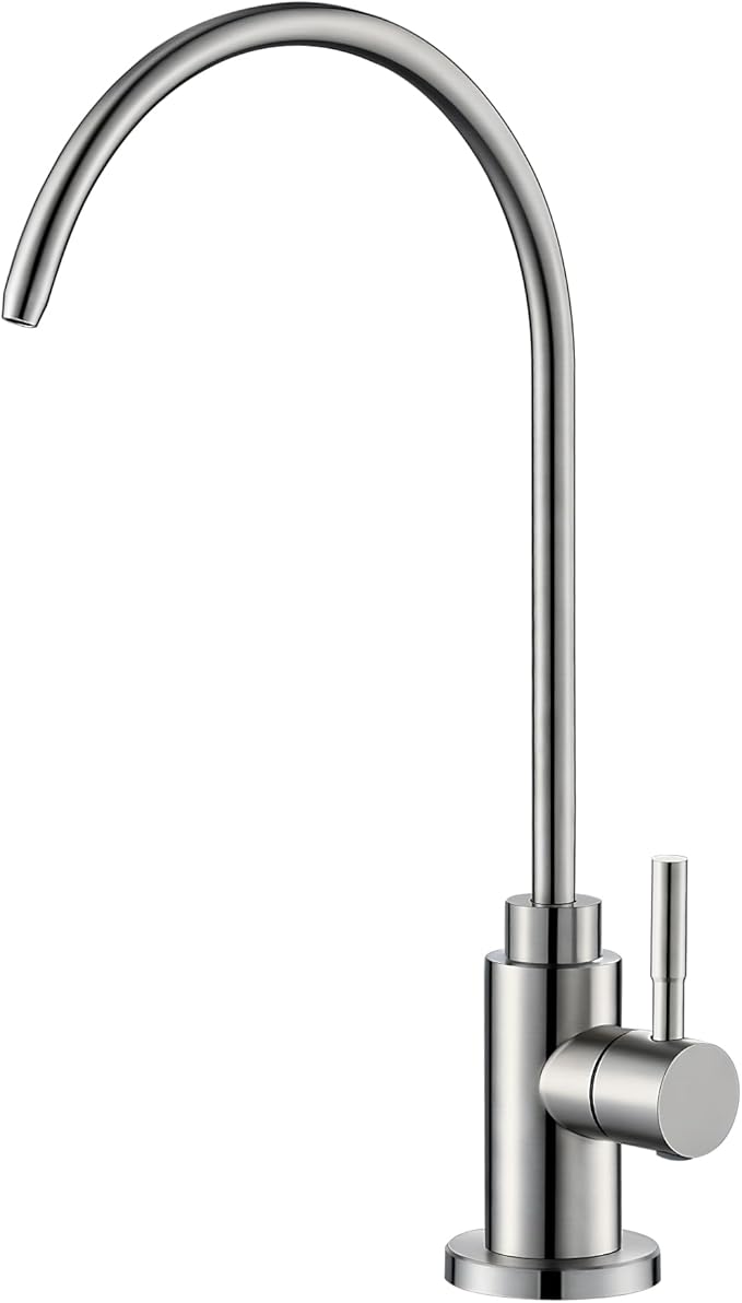 Reverse Osmosis Faucet Fits Most RO Units or Water Filtration System, Non-Air Gap Stainless Steel Drinking Water Faucet for Bar, Kitchen Sink, RV (DM001 BN)