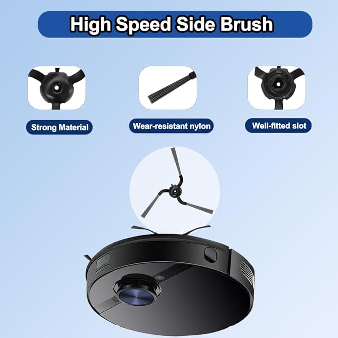 C10 Accessories, Replacement Parts Compatible with Eufy C10 Robot Vacuum Cleaner, 1 Main Brush, 4 HEPA Filter, 4 Side Brushes,4 Dust Bag