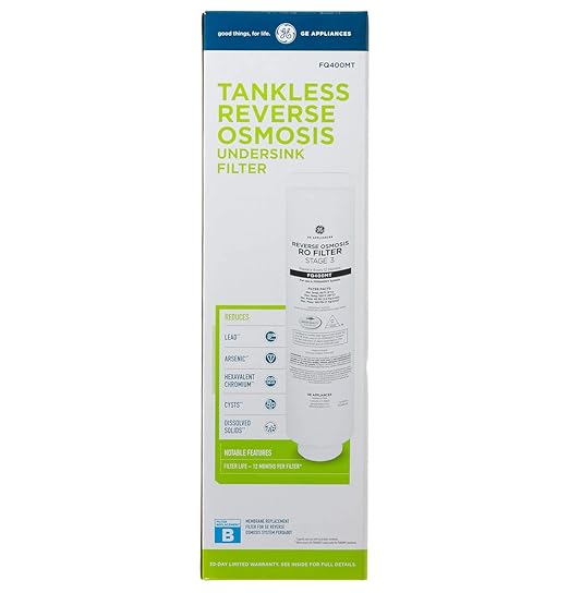 GE Profile Reverse Osmosis Under Sink Membrane Replacement Filter, Fits PXRQ400T Filtration System, Reduces Lead, Chlorine & More, Replace Every 12 Months, FQ400MT