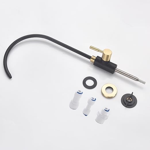 Apaix Drinking Water Faucet Black and Gold, Kitchen Water Purifier Faucet for Non-Air Gap Reverse Osmosis Water Filtration System, Matte Black and Brushed Gold Reverse Osmosis Faucet