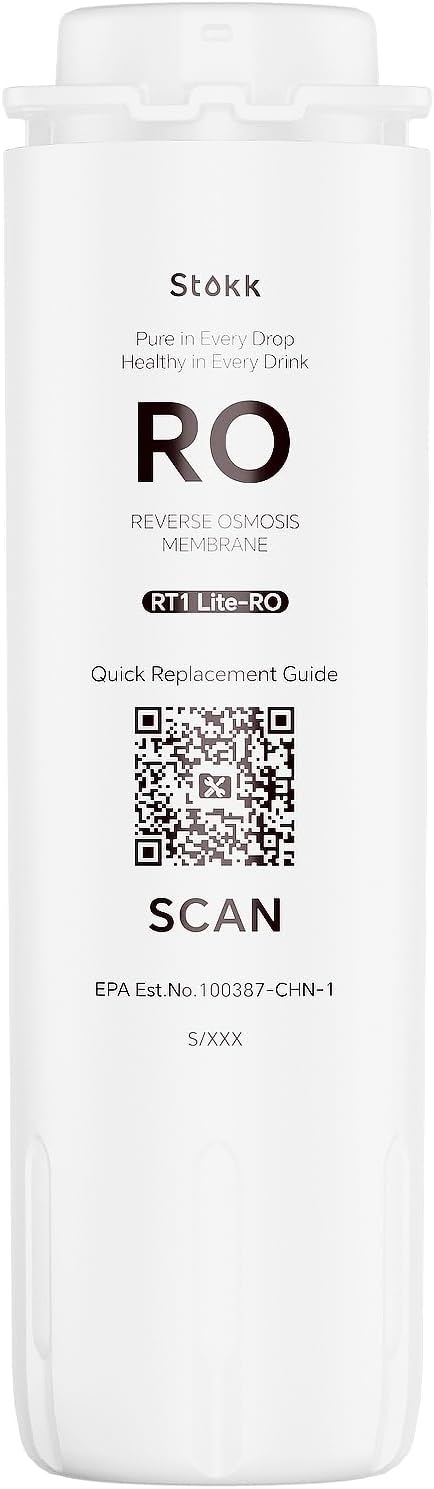 Stokk T1-Lite Countertop Reverse Osmosis System RO Replacement Filter(RT1 Lite-RO), Compatible with T1-Lite & E1 Series (NOT Compatible with T1), 12–24 Month Lifespan
