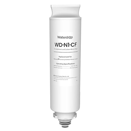 Waterdrop N1-CF Water Filter, Replacement for N1 Countertop Reverse Osmosis System, 6-Month Lifetime