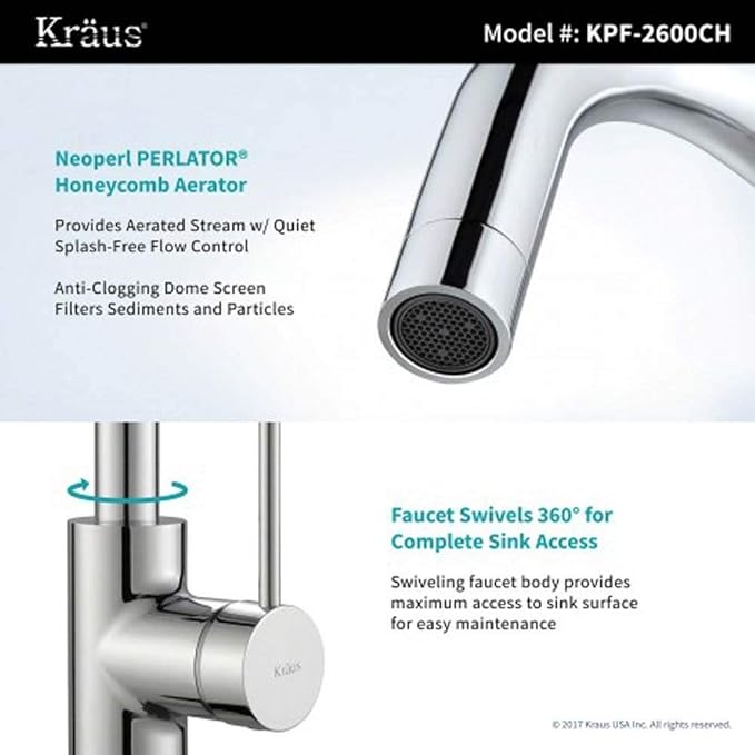 KRAUS Spot Free Oletto Single Handle Kitchen Bar Faucet in All-Brite Stainless Steel Finish, KPF-2600SFS (Pack of 1)