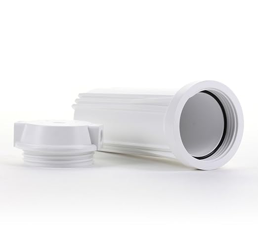 Hydronix HF2-10WHWH14, 10" White Housing with White Flat Cap For RO & Filtration Systems, 1/4" Ports