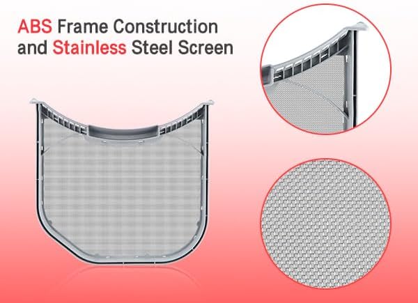 ADQ56656401 Dryer Lint Filter Upgraded Stainless Steel Mesh Screen for LG ADQ566564 and Ken-more Elite Dryer Lint Screen Replacement with Clothes Dryer Lint Vent Trap Cleaner Brush Part #PS3531962