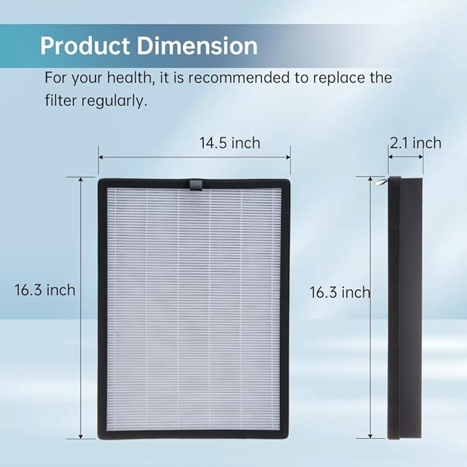 400 Replacement Filter for Puroair 400 Air Puri-fier, 3-in-1 H14 True HEPA Replacement Filter Compatible with Puroair Purifi-er, 2 Pack