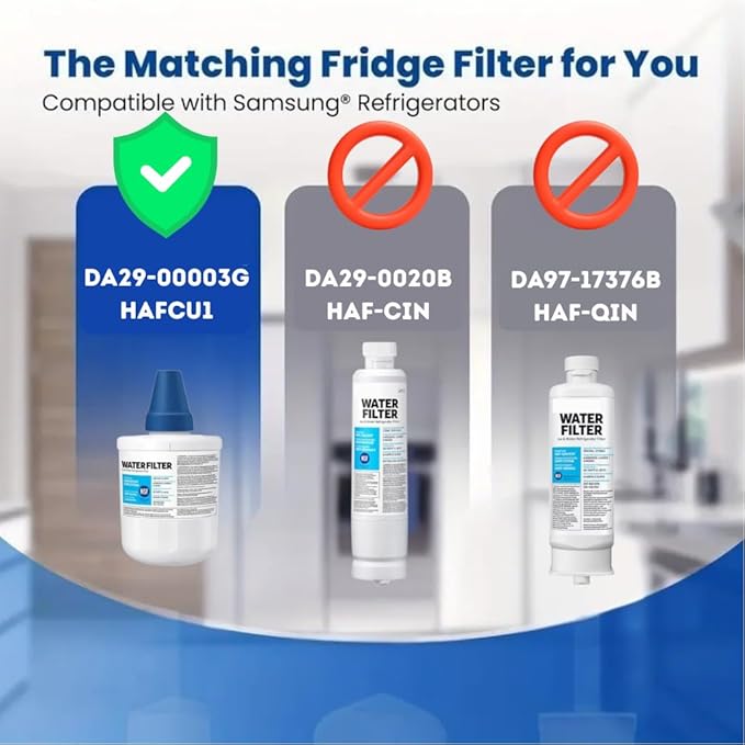 HAFCU1/XAA - HAFIN2/EXP Water Filter Replacement β Compatible with DA29-00003B DA29-00003F DA29-00003G β Carbon Block Filtration β Fresh Water & Ice β 18 Month Life 3 PACK