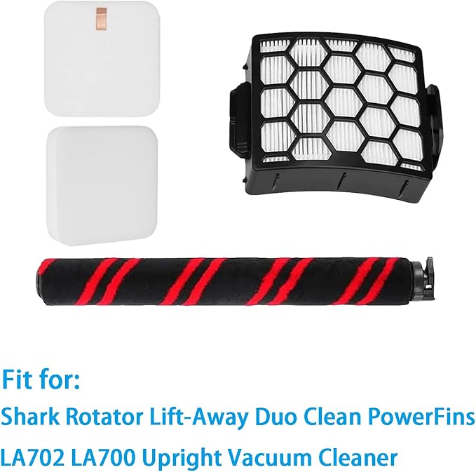 HEPA Filter Brush Roller Accessories Compatible with Shark Rotator Lift-Away Duo Clean PowerFins LA702 LA700 Upright Vacuum Cleaner Replacement Parts XHF320 XFFK320 1539FC3000