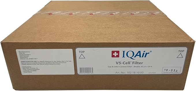 IQAir V5-Cell Filter 5Pk- Genuine Replacement Air Filter HealthPro Plus - Activated Carbon & Alumina Filter for Versatile Gas and Odor Control - Swiss Made Filters for Air Purifiers - 5 Pack