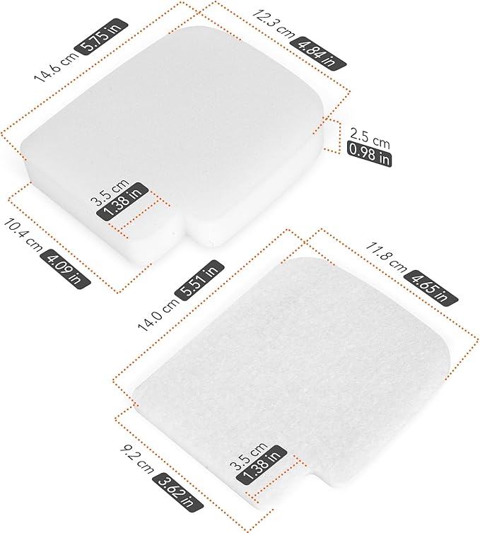 AZ3002 Filters for Shark Stratos Powered Lift-Away DuoClean Upright Vacuum AZ3000, AZ3000C, AZ3000W, AZ3002, AZ3002C, 3 Pack Felt & Foam Filters Replacement Part XFFKAZ3000