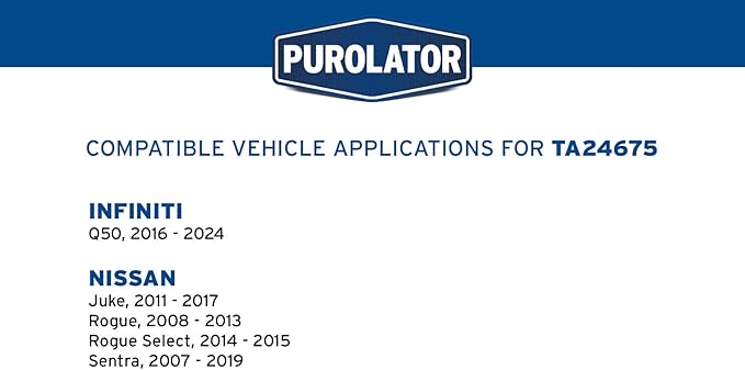Purolator TA24675 PurolatorTECH Air Filter Compatible With 2007-2019 Nissan Sentra, 2008-2013 Rogue, 2011-2017 Juke, 2014-2015 Rogue Select and 2016-2024 INFINITI Q50