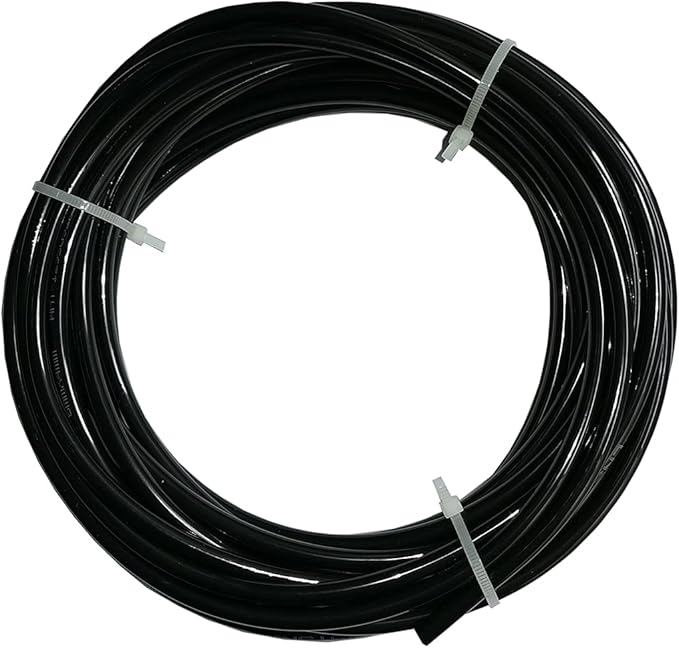 1/4 Inch Water Line, NSF Certified RO Tubing & Refrigerator Water Line - Polyethylene (PE) Flexible Tube for Ice Maker, Under Sink Filter, Reverse Osmosis System - 32.8 Ft black
