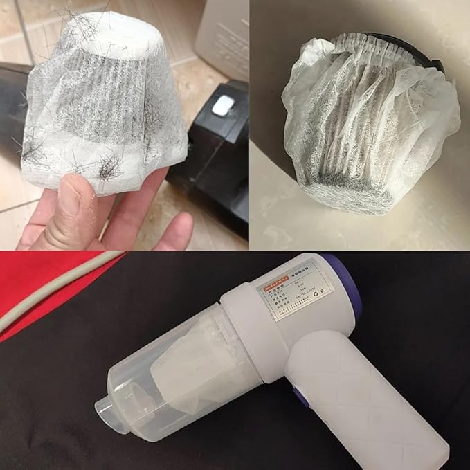 100 Pack Hand Vacuum Filter Cover Disposable Non-Woven Fabric Pre-Filter Caps Fiter Saver Socks for Dustbuster Handheld Vacuum Cordless Car Vacuum Cleaner Portable Rechargeable Mini Vacuum