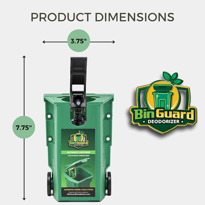 KABIN Binguard Automatic Trash Can Deodorizer Odor Eliminator Outdoor Garbage Can Deodorizer, Dumpster, Air Freshener, Odor Absorber, Indoor Kitchen Deodorizer and Cleaner, Odor Control for Trash Can