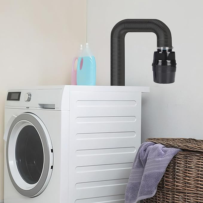 Upgraded Version - VIWINVELA 3 IN 1 Indoor Dryer Vent Kit with Lint Trap Dryer Lint Catcher Water Filter Bucket for Electric Dryer (Black Dryer Vent Bucket with Black Hose)