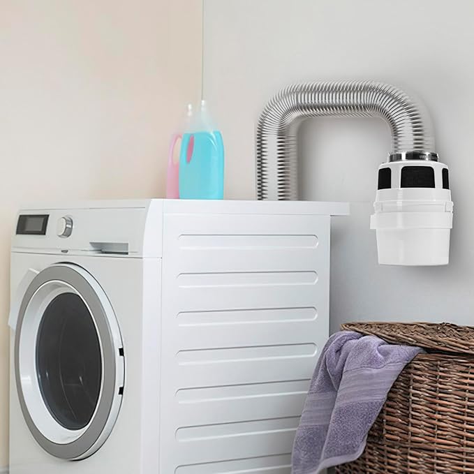 Upgraded Version - VIWINVELA 3 in 1 Indoor Dryer Vent Kit with Silver Dryer Vent Hose - Dryer Lint Catcher Water Filter Bucket - Dryer Lint Trap for Electric Dryer