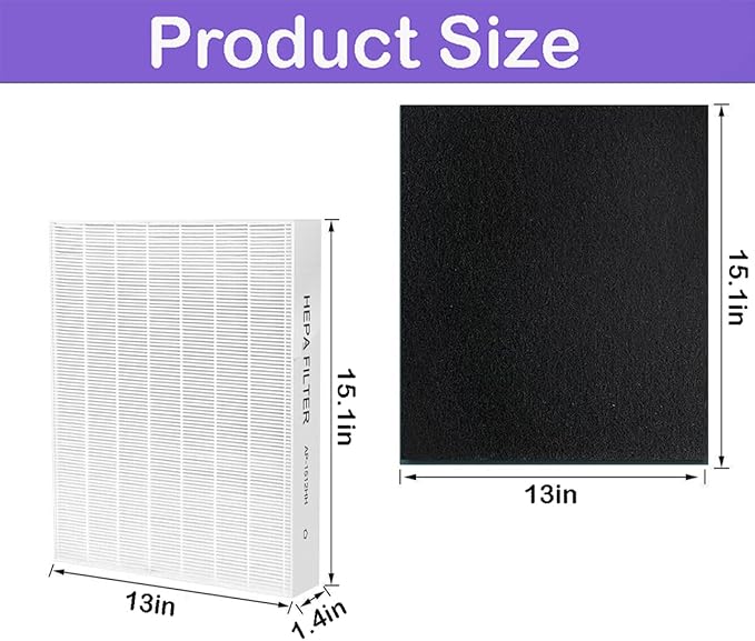 SCREENTRONICS 2 Pack H13 True HEPA Filters Compatible Replacement for Air Purifier Coway AP1512HH AP-1512HH-FP AP-1518R AP-1519P and Airmega 200M (2 x True HEPA + 8 x Carbon Pre Filters) #3304899