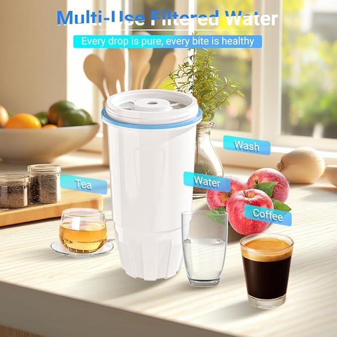 Water Filter Replacement Compatible with Zero Pitcher and Dispenser ZR-001 ZR-017 ZR-004 ZP-006 ZD-013 ZS-008, Multi-Stage Filter System, Reduce Lead, Chromium, and PFOA/PFOS, Pack of 8, By DESENRUIS