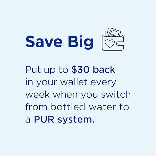 PUR Plus Horizontal Faucet Mount Filtration System with 3-in-1 Lead Reducing Filter, Water Filter for Sink, Lasts 100 Gallons, Compatible with Sinks with External Aerators, Metallic Grey