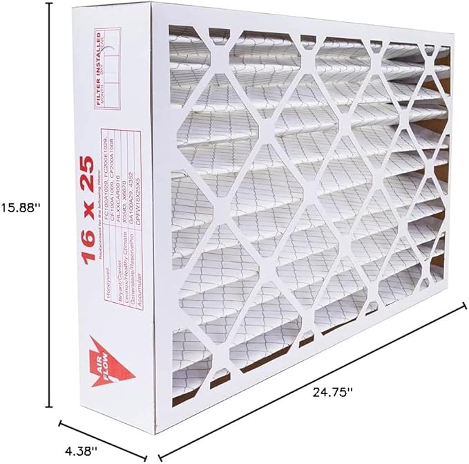 AIRx Filters 16x25x5 MERV 11 HVAC AC Furnace Air Filter Compatible Replacement With Lennox X0583 X6670 X6672, Allergy 2-Pack, Made in the USA