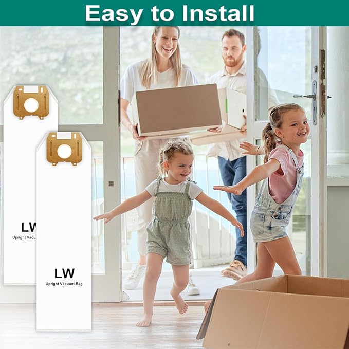 Type LW HEPA Vacuum Bags for Oreck Magnesium Upright, Part # LWPK6OH, LWPK25OH, LWPK3OH, LW100, LW100LR, LW1500, LW1500RS, 83055-01, 6 Pack Odor Fighting Vacuum Cleaner Bags, White