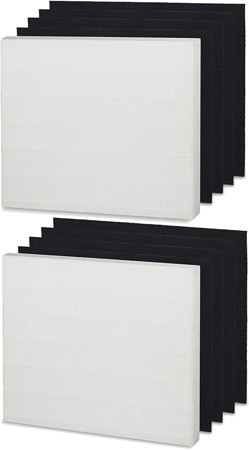 VEVA HEPA Filters Compatible with Coway Airmega AP-1512HH - 2 Pack HEPA Air Purifier Filters with 8 Charcoal Pre-Filters compatible with Coway Airmega 200M Air Purifier