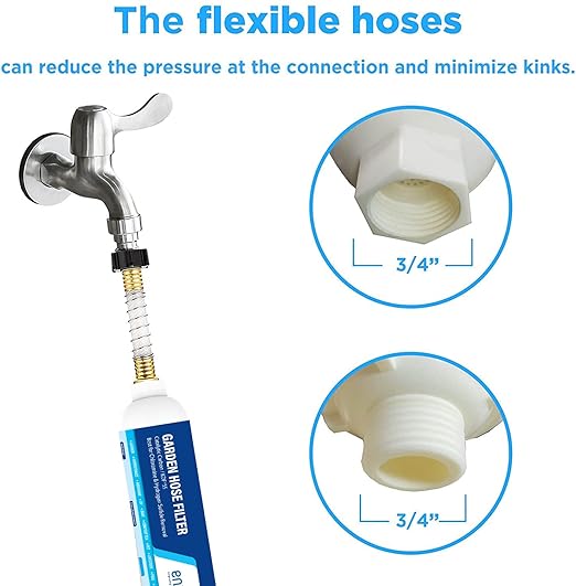 Envig Catalytic Carbon KDF Inline Garden Hose Filter Removes Chloramine, Chlorine, VOCs & Chemicals for Hydroponics, Microgreens, Organic Gardening, Pet, and Healthy Outdoor Living (1)