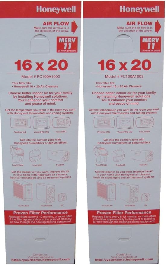 Honeywell Replacement Media - FC100A1003 - 16" x 4" x 20" - 2-Pack