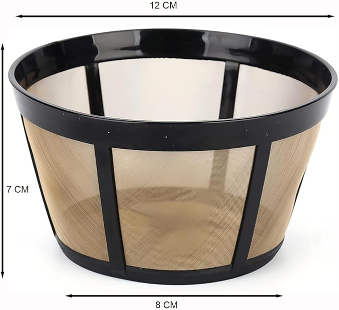 Reusable Coffee Filter for BUNN 10-12 Cup Coffee Makers - Durable Stainless Steel Mesh Replacement - Flat Bottom Basket Coffee Filter for BUNN Home Brewers - BPA Free & Dishwasher Safe(2 Pack)