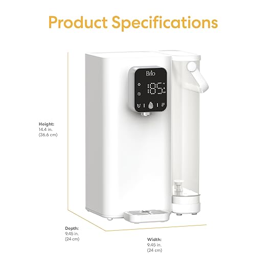 Brio SIMPL Countertop Water Dispenser, 3 Stage Water Filter & Adjustable Instant Hot Water | Easy Access Refillable 2.5L Tank | Tall 8.5" Dispense Height, LED Touch Controls, White