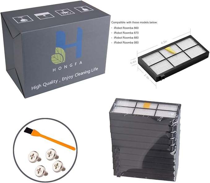 Hongfa Replacement for iRobot Roomba Filters 960 981,15 Packs 800 and 900 Series Hepa Filters for Roomba 960 980 870 880 960 877 871 880 890 891 805 Robotic Vacuum Parts