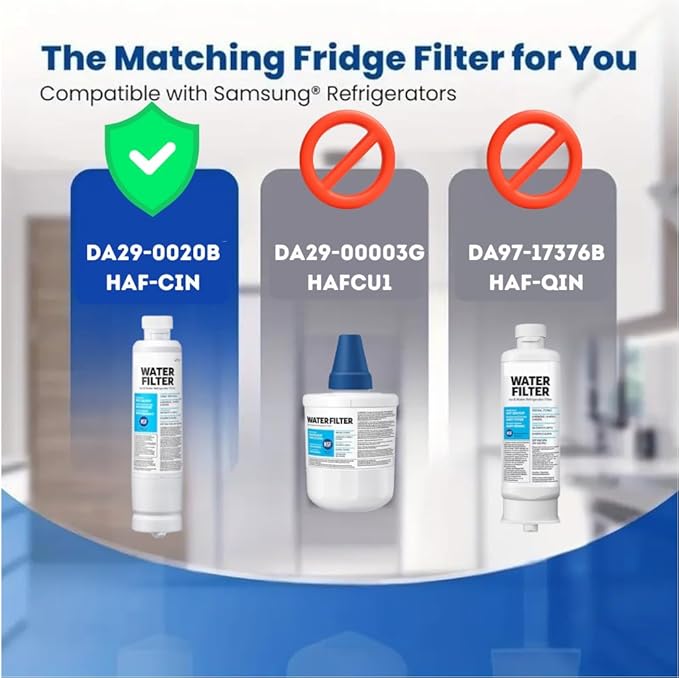 HAF-CIN/EXP DA29 Water Filter Replacement β Compatible with DA29-00020B β Carbon Block 99% Contaminant Reduction β Fresh Water & Ice β 12 Month Life 2 PACK