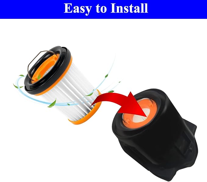 WV201 Filter Replacement for Shark Wandvac ION W1 S87 Handheld Vacuum Filter Replacement WV200, WV201, WV205, WV201BK, WV220, Compare to Part # XHFWV200, 8 Pack Filters and 1 Clean Brush