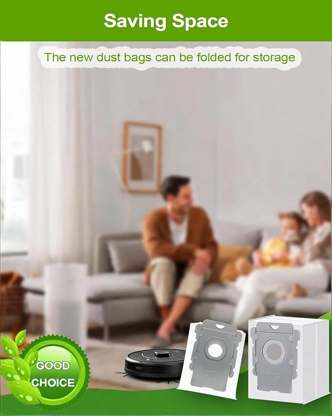 ApexOne 12 Packs Vacuum Bags for iRobot Roomba Clean Base i7, i7+, i8, i8+, i3, i3+, i4, i4+, i5, i5+ i6, i6+, j5, j5+, j6, j6+, j7, j7+, j8, j8+, s9, s9+, j9, j9+ Auto-empty Dirt Disposal Cleaners