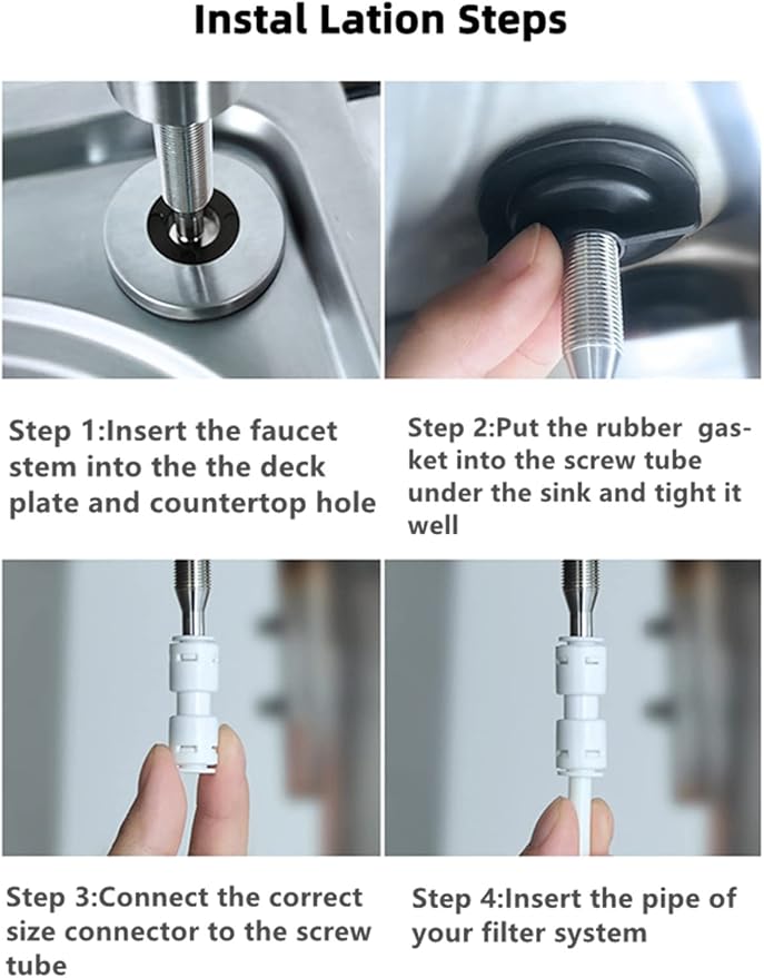 Drinking Water Faucet for Kitchen,100% Lead-Free Reverse Osmosis Faucets,Brushed Nickel SUS304 Stainless Steel Kitchen Filtered Water Faucets,RO Faucet with Longer Thread Pipe