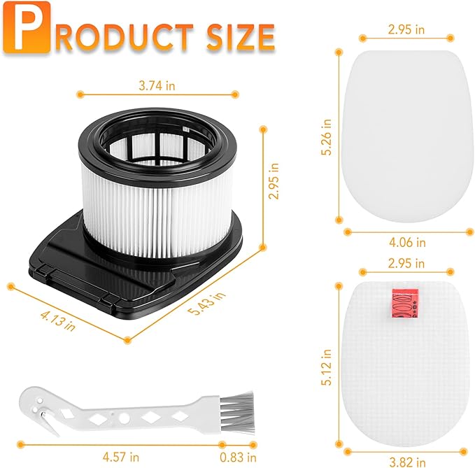 IZ662H Replacement Filters for Shark Vertex Pro Cordless Stick Vacuum IZ661H, IZ662HC, IZ682H, Compare to Part XHFIZ500 & XFFKIZ600