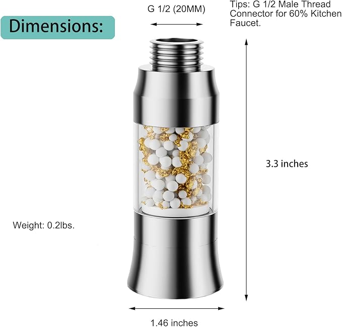 Metal Kitchen Faucet Head Replacement with Filter - Pull Down Spray Head Water Filter for Sink - 2 Modes Sink Sprayer Replacement with 12 Nozzle Adapters - Anti-clogging Design