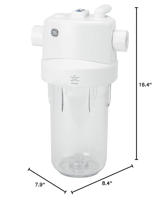 GE Whole House Water Filtration System, Reduces Sediment, Rust & More, Install Kit & Accessories Included, Replace Filters (FXHTC, FXHSC) Every 3 Months, GXWH40L