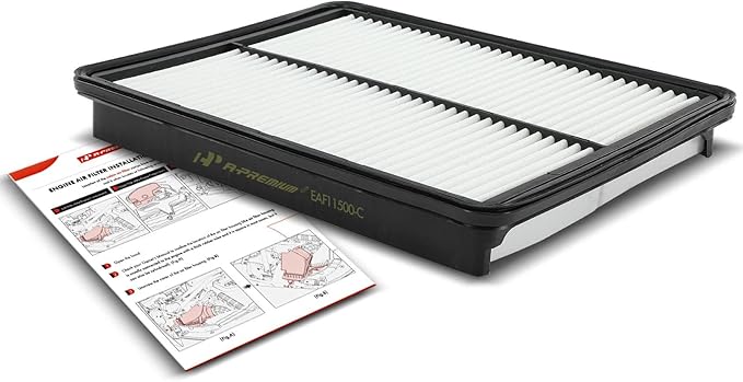 A-Premium Engine Air Filter Compatible with Hyundai & Kia Models, Santa Fe 2013-2018, Santa Fe Sport 2013-2016, Santa Fe XL 2013-2019, Sorento 2014-2015, 2.0L 2.4L 3.3L, Rigid Panel