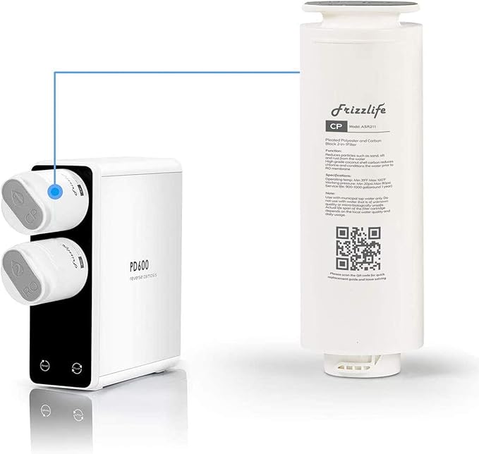 Frizzlife ASR211 Replacement Filter Cartridge For PD600-TAM3, PD400, PD500, PD800-TAM4 Reverse Osmosis System (1st Stage)